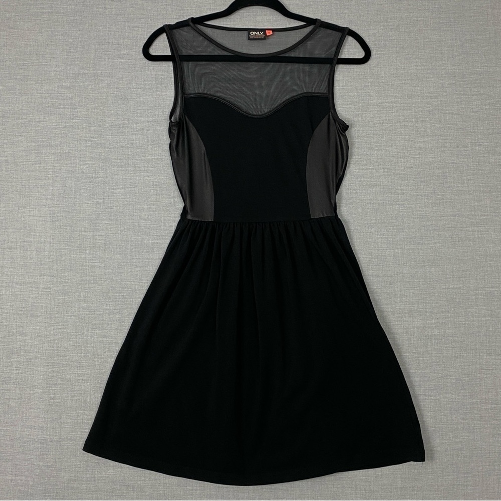 Little Black Dress Only Fashion Favourites Mini Sz Small Mesh Top Flare Skirt